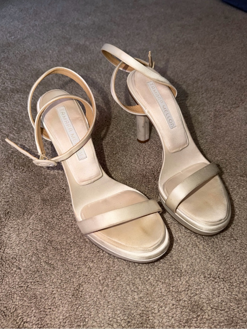 Tamara Mellon The Lane White Heels Size 38/ US 8